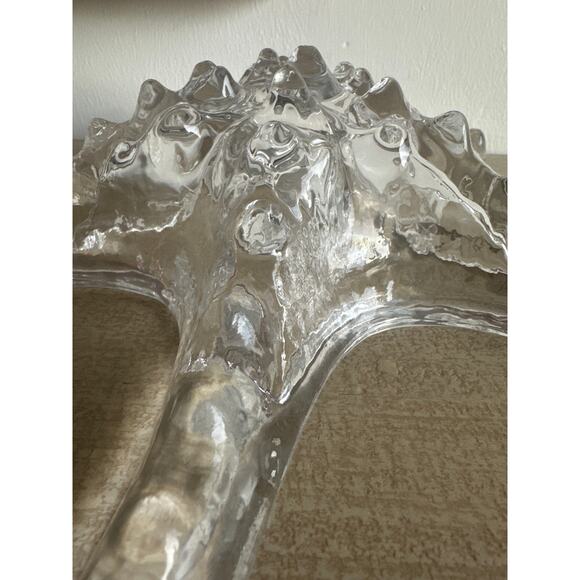 STARFISH Hand Blown Clear Art Glass Paperweight Beach House Ocean decor - Picture 6 of 9